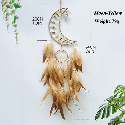 Viseći ukrasi za spavaću sobu od indijskog perja, hvatača snova, kreativni, ručno tkani zvončići, zidni privjesak, ukrasi za dom