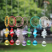 1 db kézzel készített kristály napfogó álomfogó kristálygömb szivárvány készítővel Fengshui medál otthoni kerti dekorációval