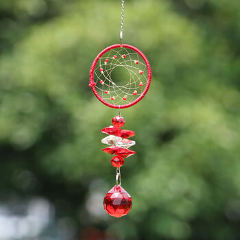 1 ΤΕΜ Χειροποίητο Κρυστάλλινο Suncatcher Dream Catcher με Κρυστάλλινη Μπάλα Rainbow Maker Fengshui Κρεμαστό Διακόσμηση κήπου σπιτιού