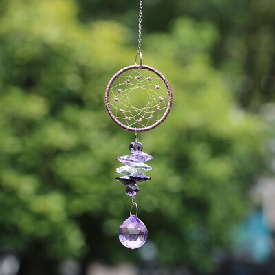 1 db kézzel készített kristály napfogó álomfogó kristálygömb szivárvány készítővel Fengshui medál otthoni kerti dekorációval