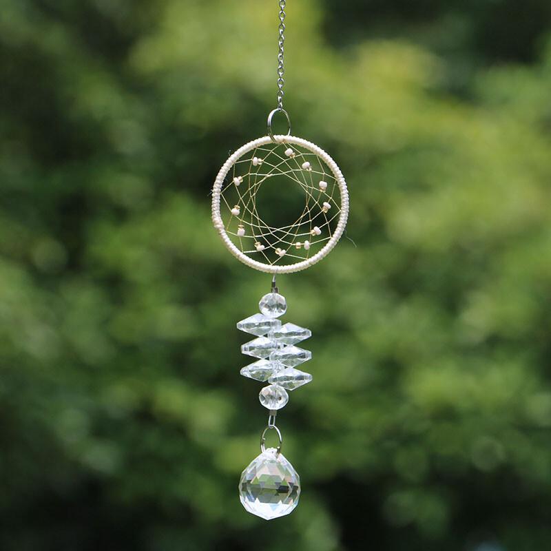 1 db kézzel készített kristály napfogó álomfogó kristálygömb szivárvány készítővel Fengshui medál otthoni kerti dekorációval
