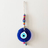 Evil Eye sienas piekarināmais Lucky Eye stikls Evil Eye Gifts Turkish Eye Nazar House aizsardzība Makrama dekors Atpakaļskata spoguļa kulons