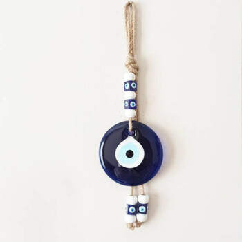 Evil Eye Wall Hanging Lucky Eye Glass Evil Eye Gifts Turkish Eye Nazar House Protection Macrame Διακόσμηση καθρέφτη οπισθοπορείας