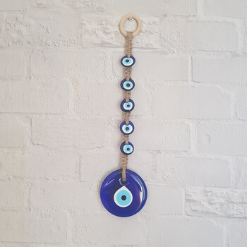 Evil Eye Wall Hanging Lucky Eye Glass Evil Eye Gifts Turkish Eye Nazar House Protection Macrame Διακόσμηση καθρέφτη οπισθοπορείας