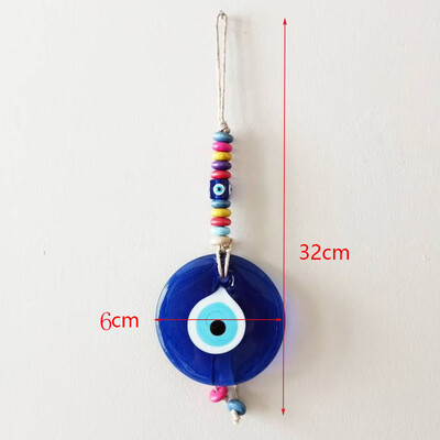 Evil Eye sienas piekarināmais Lucky Eye stikls Evil Eye Gifts Turkish Eye Nazar House aizsardzība Makrama dekors Atpakaļskata spoguļa kulons