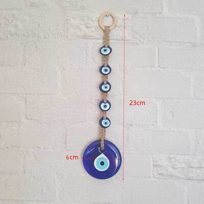 Evil Eye sienas piekarināmais Lucky Eye stikls Evil Eye Gifts Turkish Eye Nazar House aizsardzība Makrama dekors Atpakaļskata spoguļa kulons