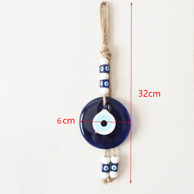 Evil Eye sienas piekarināmais Lucky Eye stikls Evil Eye Gifts Turkish Eye Nazar House aizsardzība Makrama dekors Atpakaļskata spoguļa kulons