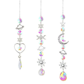 1 τμχ Crystal Wind Chime Pentagram Sun Catcher Diamond Prisms Κρεμαστό Dream Catcher Rainbow Chaser Κρεμαστό σταγόνα Διακόσμηση κήπου σπιτιού