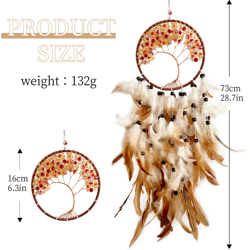 Álomfogó Életfa kristály kézzel készített szélcsengő Nordic nappali Hálószoba Fali dekoráció Ünnepi parti ajándékok otthoni kiegészítők