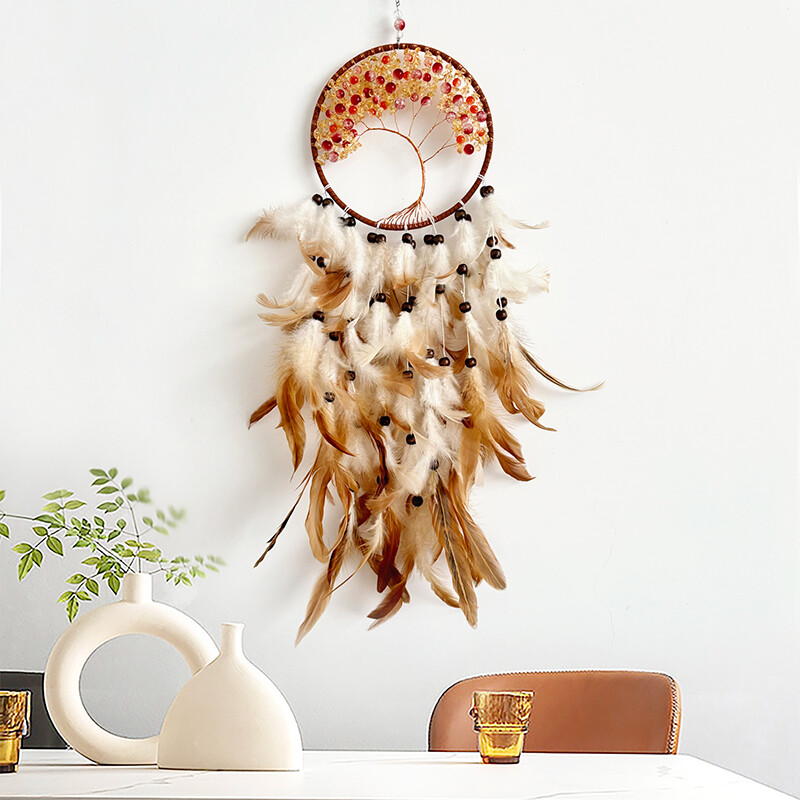 Álomfogó Életfa kristály kézzel készített szélcsengő Nordic nappali Hálószoba Fali dekoráció Ünnepi parti ajándékok otthoni kiegészítők