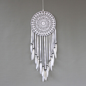 White Feather Dream Catcher Διακόσμηση Δωματίου Κρεμαστό Τοίχου Κροσέ Web μεγάλου μεγέθους Dreamcatcher Ντελικάτα αξεσουάρ διακόσμησης σπιτιού