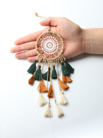 Μίνι Dream Catcher Macrame Διακοσμητικό Αυτοκινήτου Τοίχου Boho Διακόσμηση σπιτιού Μικρό Dreamcatcher Κρεμαστό τοίχο σκανδιναβικό στολίδι Μασκότ Δώρο