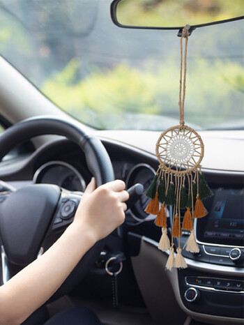 Μίνι Dream Catcher Macrame Διακοσμητικό Αυτοκινήτου Τοίχου Boho Διακόσμηση σπιτιού Μικρό Dreamcatcher Κρεμαστό τοίχο σκανδιναβικό στολίδι Μασκότ Δώρο