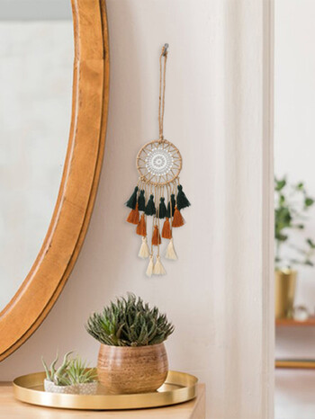 Μίνι Dream Catcher Macrame Διακοσμητικό Αυτοκινήτου Τοίχου Boho Διακόσμηση σπιτιού Μικρό Dreamcatcher Κρεμαστό τοίχο σκανδιναβικό στολίδι Μασκότ Δώρο