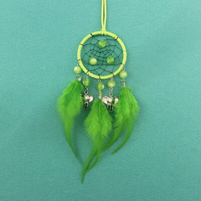 Gyönyörű autó akasztó Világoszöld Álomfogó Kis szélcsengő Akasztós Autó akasztó Lakásdekoráció Kézműves lányszoba dekoráció