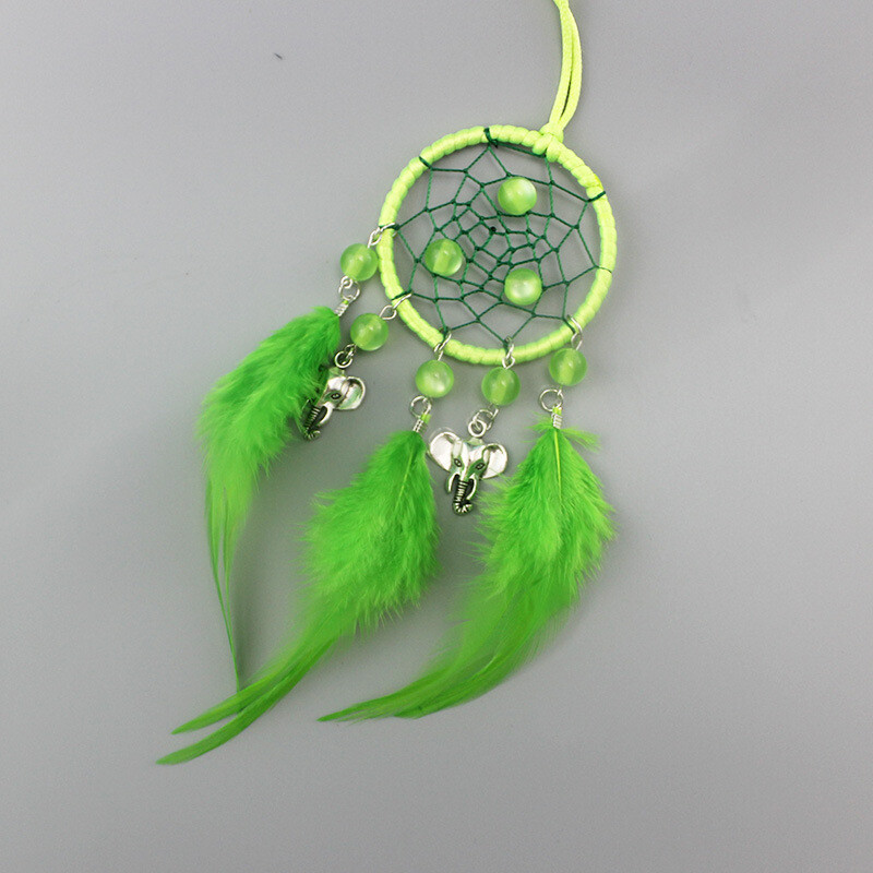 Gyönyörű autó akasztó Világoszöld Álomfogó Kis szélcsengő Akasztós Autó akasztó Lakásdekoráció Kézműves lányszoba dekoráció