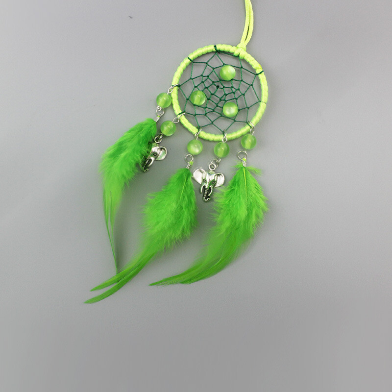 Gyönyörű autó akasztó Világoszöld Álomfogó Kis szélcsengő Akasztós Autó akasztó Lakásdekoráció Kézműves lányszoba dekoráció
