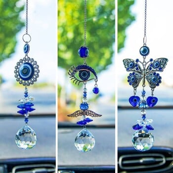 Demon\'s Turk Evil Eye Crystal Sun Catcher Φωτισμός Κρεμαστό Κρεμαστό Φως και Σκιά Wind Chimes Rainbow Garden Hanging Home Διακόσμηση