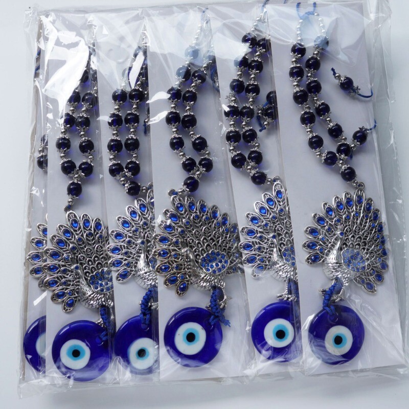 Páva alakú Üveg Kék Szemek Autó fali dekorációk Törökország Görögország Evil Eye Jewelry Dísz szoba dekoráció