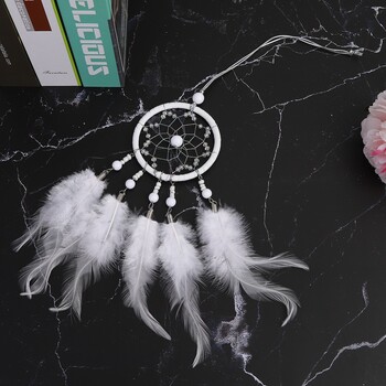 Creative Dream Catcher Hollow Wind Chimes Μίνι κρεμαστό στολίδι με φτερό δαντέλα Dreamcatcher Bead Party Στολίδι