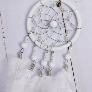 Creative Dream Catcher Hollow Wind Chimes Μίνι κρεμαστό στολίδι με φτερό δαντέλα Dreamcatcher Bead Party Στολίδι