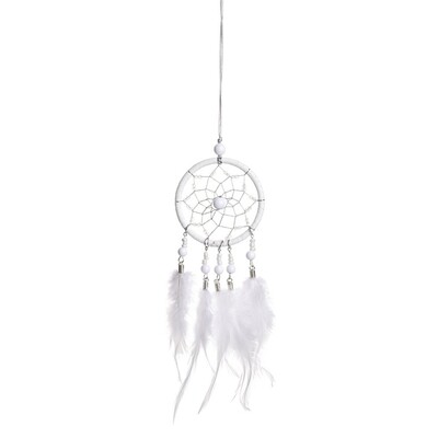 Kūrybingas svajonių gaudytojas tuščiaviduriai vėjo varpeliai, mini pakabinami papuošimai, rankų darbo su plunksniniais nėriniais Dreamcatcher karoliukų vakarėlio ornamentas