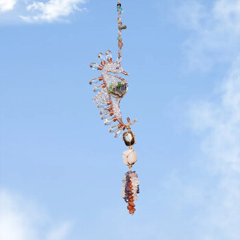 Κρυστάλλινα ακατέργαστη πέτρα Wind Chime μενταγιόν Κρυστάλλινος πολύτιμος λίθος Διακόσμηση τοίχου Dream Catchers Μοντέρνα Κρυστάλλινα Δωμάτια για γάμους στο σπίτι Deco