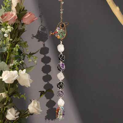 Crystal Raw Stone vēja zvana kulons kristāla dārgakmeņu sienas dekorēšana sapņu ķērāji Moderni kristāla mājas istabas kāzas Deco