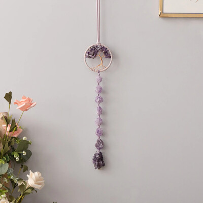 Crystal Raw Stone vēja zvana kulons kristāla dārgakmeņu sienas dekorēšana sapņu ķērāji Moderni kristāla mājas istabas kāzas Deco