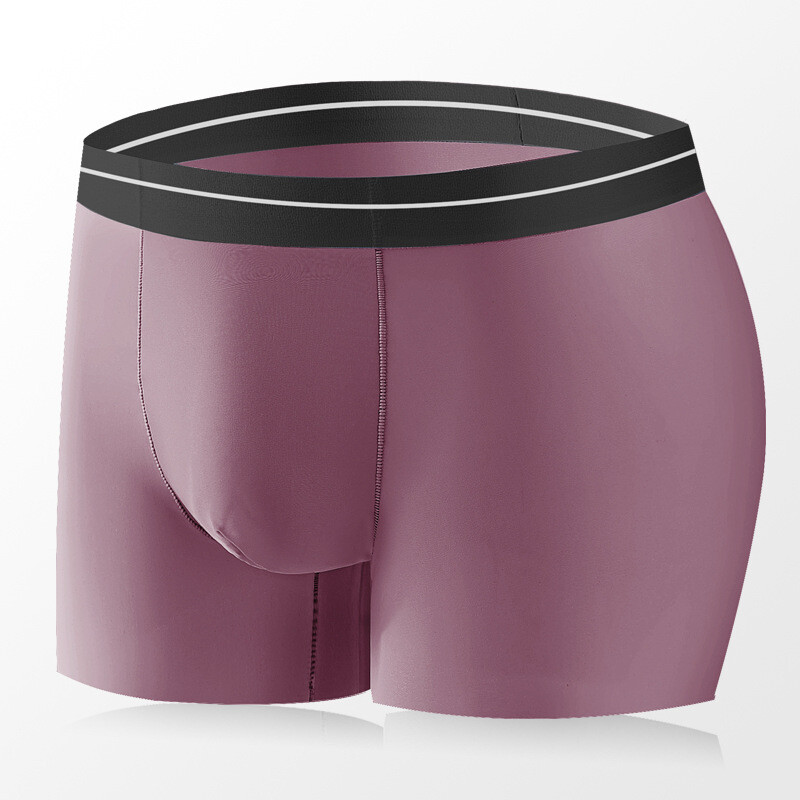 Nyári férfi fehérnemű Ice Silk rövidnadrág Vékony, légáteresztő varrat nélküli plusz méretű, bő, Taxol antibakteriális lábfejű férfi boxer