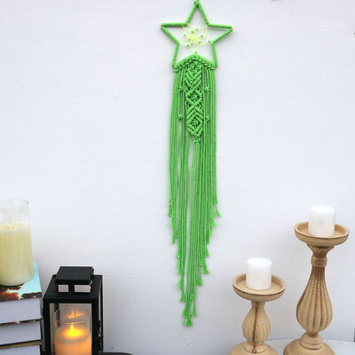 Kézzel készített Makramé Hold csillag Álomfogó falra akasztó Bohém Otthon Gobelin Dekor Lányok Gyerekek Dísz dekor Ajándék