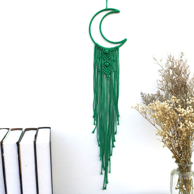 Kézzel készített Makramé Hold csillag Álomfogó falra akasztó Bohém Otthon Gobelin Dekor Lányok Gyerekek Dísz dekor Ajándék