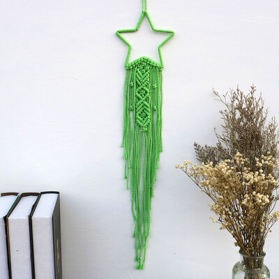 Kézzel készített Makramé Hold csillag Álomfogó falra akasztó Bohém Otthon Gobelin Dekor Lányok Gyerekek Dísz dekor Ajándék