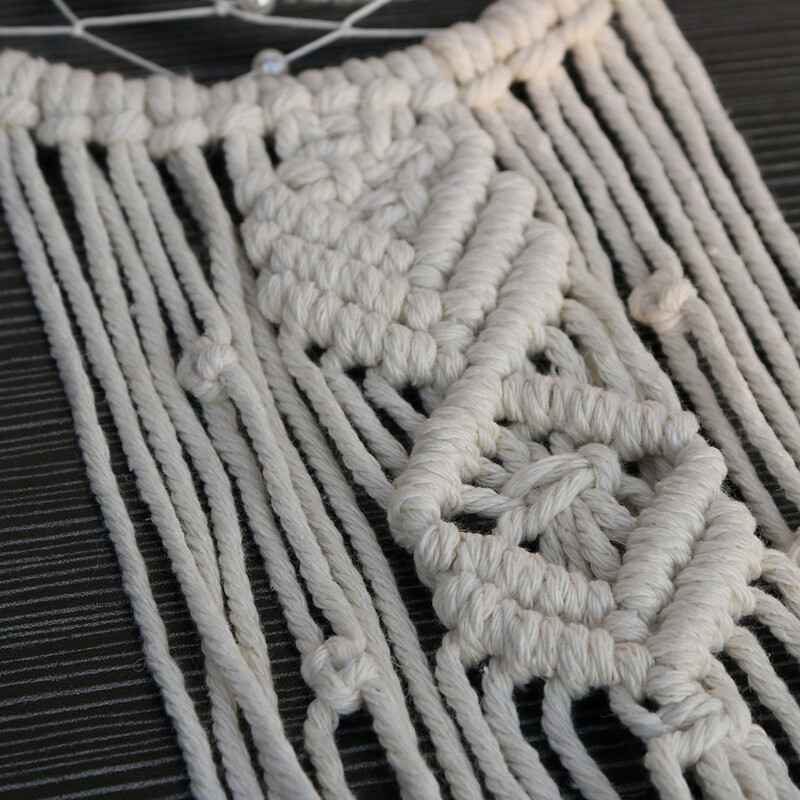 Kézzel készített Makramé Hold csillag Álomfogó falra akasztó Bohém Otthon Gobelin Dekor Lányok Gyerekek Dísz dekor Ajándék