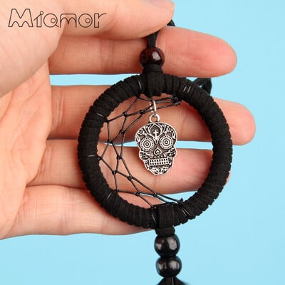 MIAMOR MINI Dream Catcher με Skull & Owl Halloween Party Scary μενταγιόν Διακοσμητικό αξεσουάρ αυτοκινήτου και τσάντας Δώρο