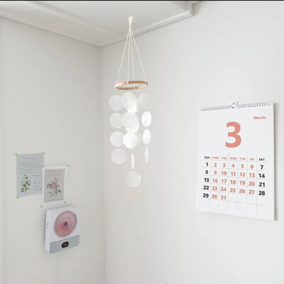 INS Moon Shell Clopote eoliene Captatoare de vise Pervaz de fereastră Balcon colorat natural Clopoței de vânt pandantiv Decorare pentru casă