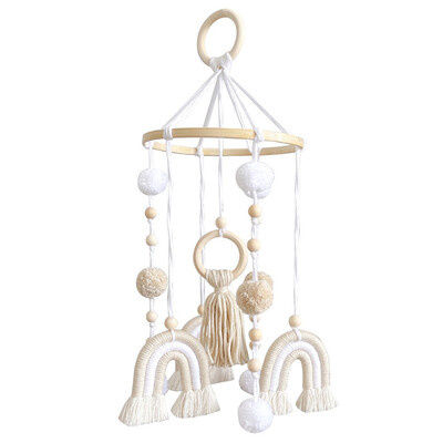 Boho Rainbow makramé gobelin medál szoba háttér fal művészet otthoni dekoráció falra akasztós, kézzel szőtt bojt álomfogó