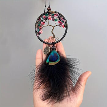 1 PC Mini Dream Catchers Tree of life για αυτοκίνητο με κρύσταλλο, πολύτιμος λίθος Suncatcher Hanging είναι εξατομικευμένη διακόσμηση σπιτιού