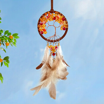 1 PC Mini Dream Catchers Tree of life για αυτοκίνητο με κρύσταλλο, πολύτιμος λίθος Suncatcher Hanging είναι εξατομικευμένη διακόσμηση σπιτιού