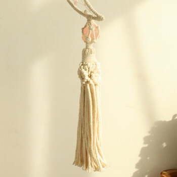 Macrame Moon Catcher με κρυστάλλινη επιτοίχια διακόσμηση Bohomian ντελικατέσεν Αισθητική για δώρα υπνοδωματίου καθιστικού