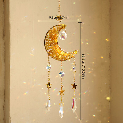 Cristal Sun Catcher Prisma Wind Chimes Moon Catchers Curcubeu Maker Prisma Decor suspendat Clopotel de vant Decorare gradina Cadou in aer liber