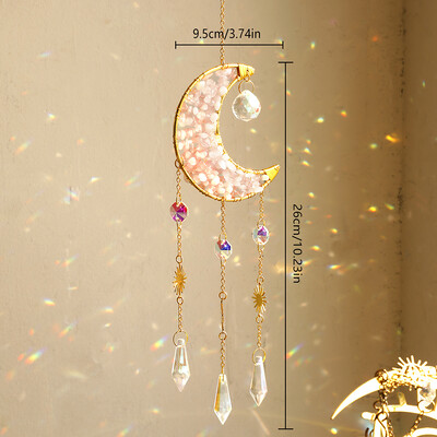Cristal Sun Catcher Prisma Wind Chimes Moon Catchers Curcubeu Maker Prisma Decor suspendat Clopotel de vant Decorare gradina Cadou in aer liber