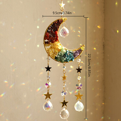 Cristal Sun Catcher Prisma Wind Chimes Moon Catchers Curcubeu Maker Prisma Decor suspendat Clopotel de vant Decorare gradina Cadou in aer liber