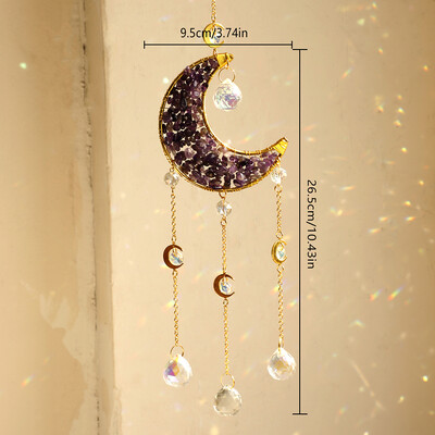 Cristal Sun Catcher Prisma Wind Chimes Moon Catchers Curcubeu Maker Prisma Decor suspendat Clopotel de vant Decorare gradina Cadou in aer liber