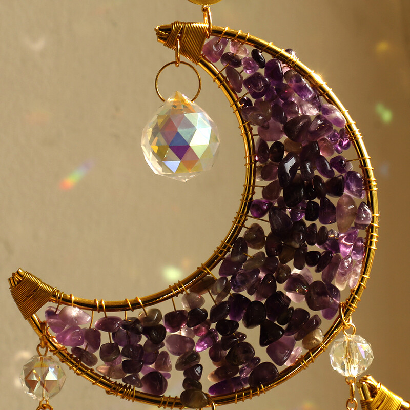 Cristal Sun Catcher Prisma Wind Chimes Moon Catchers Curcubeu Maker Prisma Decor suspendat Clopotel de vant Decorare gradina Cadou in aer liber