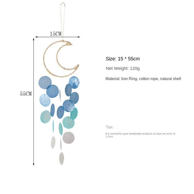 INS Home Decor Natural Shell Vis Clopoței de vânt Apărătoare de vise boeme Decorare pentru creșă pentru cameră pentru copii Cadouri speciale de Anul Nou