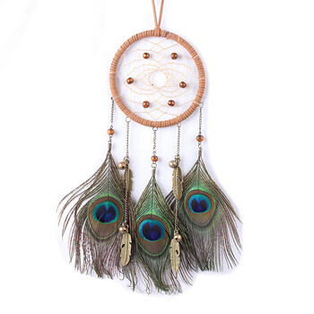 Dream Catcher Blue Feather Wind Chime Χειροποίητο Δωμάτιο για Κορίτσια Κρεβατοκάμαρα Κρεμαστό Κρεμαστό Στολίδι Δώρο Γενεθλίων Διακόσμηση σπιτιού