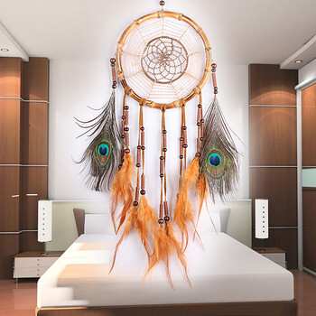 Dream Catcher Blue Feather Wind Chime Χειροποίητο Δωμάτιο για Κορίτσια Κρεβατοκάμαρα Κρεμαστό Κρεμαστό Στολίδι Δώρο Γενεθλίων Διακόσμηση σπιτιού