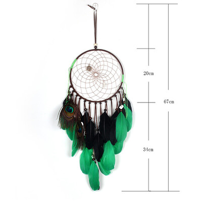 Svajonių gaudyklė Mėlyna plunksna vėjo varpelis Rankų darbo mergaičių kambarys Miegamasis Pakabinamas pakabukas Papuošalai Gimtadienio dovana Namų dekoravimas