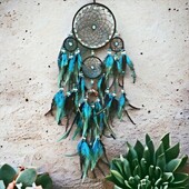 1 gab Blue Life Tree Feather Dream Catcher, Bohēmijas stila mājas dekorēšana, sienu apdare, jaunas mājas dāvanas